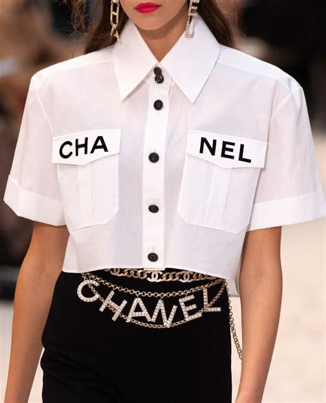 chanel logo tops|Chanel strappy tops.